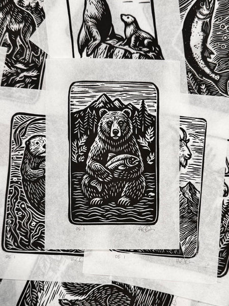 Animal Linocut Prints