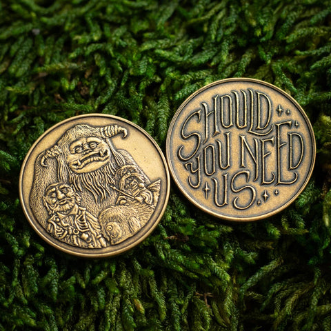 Labyrinth Should You Need Us Bronze Coin