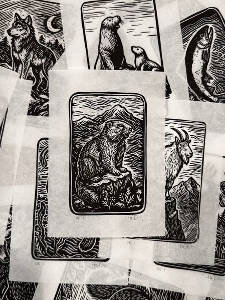Animal Linocut Prints