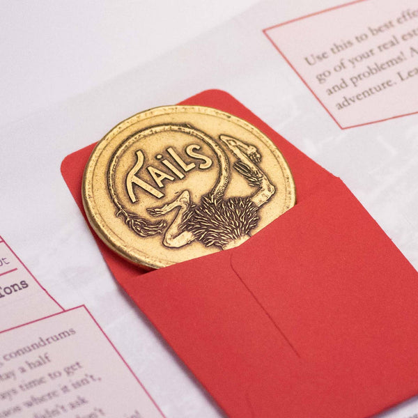 Labyrinth Heads or Tails Brass Coin