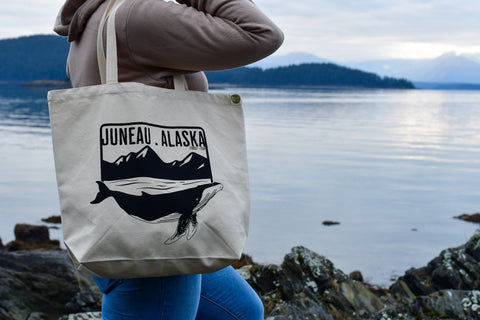 Juneau Mountains and Humpback Tote Bag