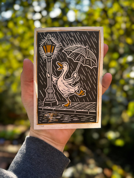 Don Lockwing Linocut Print 4x6