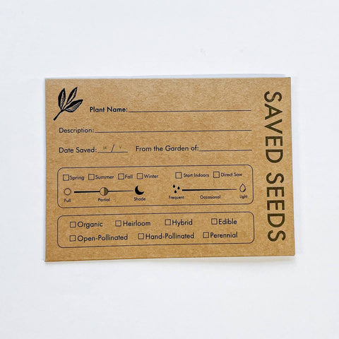 Seed Saving Envelopes (set of 6 envelopes)
