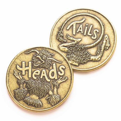Labyrinth Heads or Tails Brass Coin