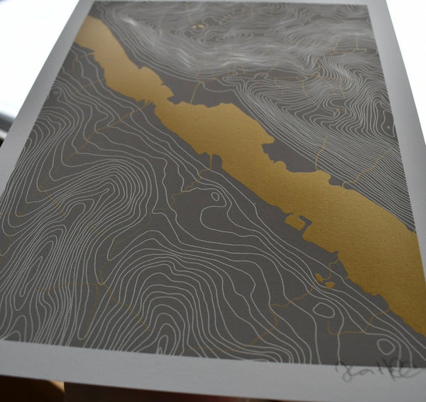 The Channel- Gray & Gold
