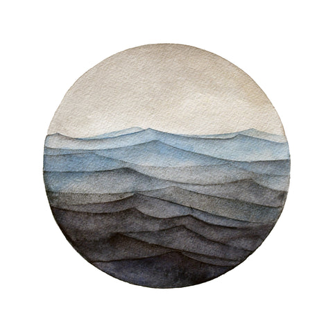 Watercolor 8"x8" Porthole Series Print- Sentinel Lighthouse, July 15th